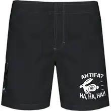 Bestickte Herren Badehose - Antifa, ha ha ha Vorderseite