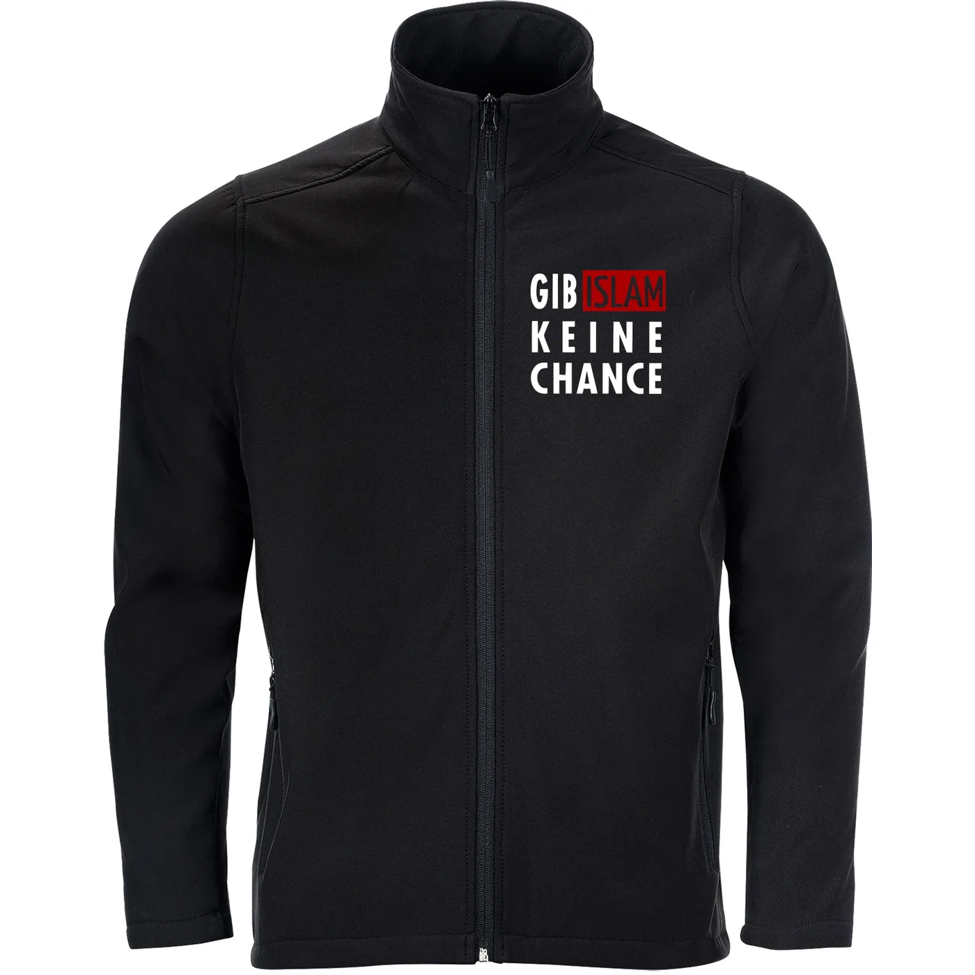 Bestickte Herren Softshelljacke "2-lagig" - Gib Islam keine Chance