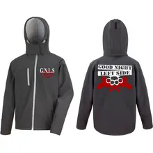Bestickte Herren Softshell Kapuzenjacke - GNLS, Schlagring Vorder- und Rückseite