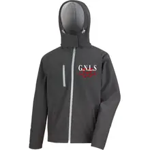 Bestickte Herren Softshell Kapuzenjacke - GNLS, Schlagring Vorderseite