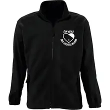 Bestickte Herren Standard Fleecejacke - Ein Herz für Deutschland Vorderseite