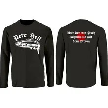 Herren Langarm Shirt - Petri Heil - gewählte Variante