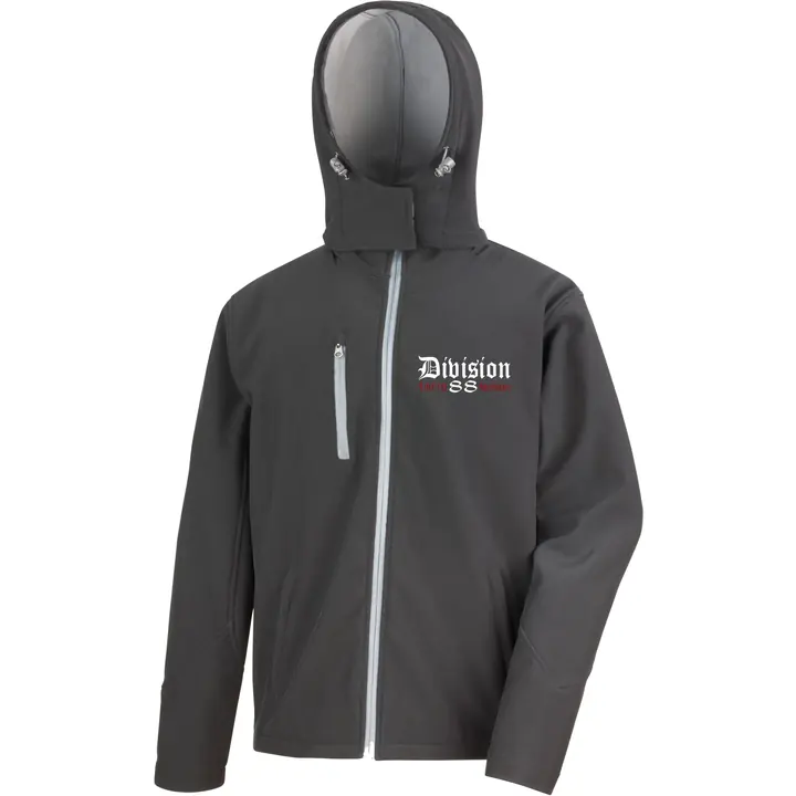 Bestickte Herren Softshell Kapuzenjacke - Division 88 Runen