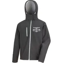 Bestickte Herren Softshell Kapuzenjacke - Bückt euch schön weiter Vorderseite