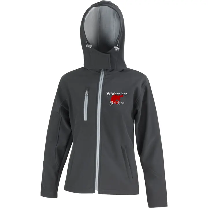 Bestickte Damen Softshell Kapuzenjacke - Kinder des Reiches
