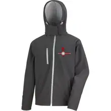 Bestickte Herren Softshell Kapuzenjacke - Divison Deutschland Vorderseite