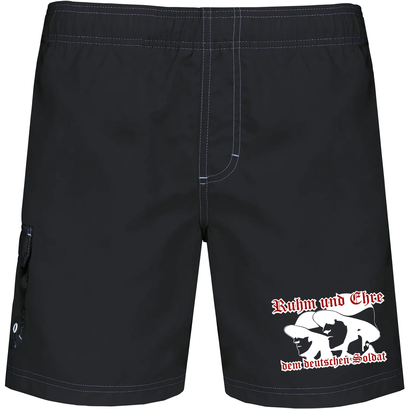 Bestickte Herren Badehose - Ruhm und Ehre dem deutschen Soldat