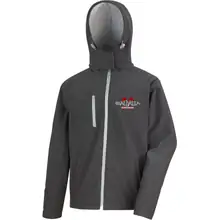 Bestickte Herren Softshell Kapuzenjacke - Walhalla, Nordmann Vorderseite