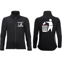 Bestickte Damen Softshelljacke "2-lagig" - Keinen Bock auf Zecken Vorder- und Rückseite