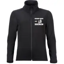 Bestickte Damen Softshelljacke "2-lagig" - Keinen Bock auf Zecken Vorderseite