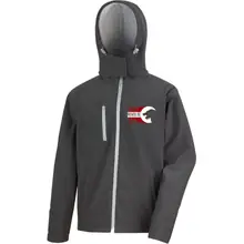 Bestickte Herren Softshell Kapuzenjacke - H8front Revolte Vorderseite