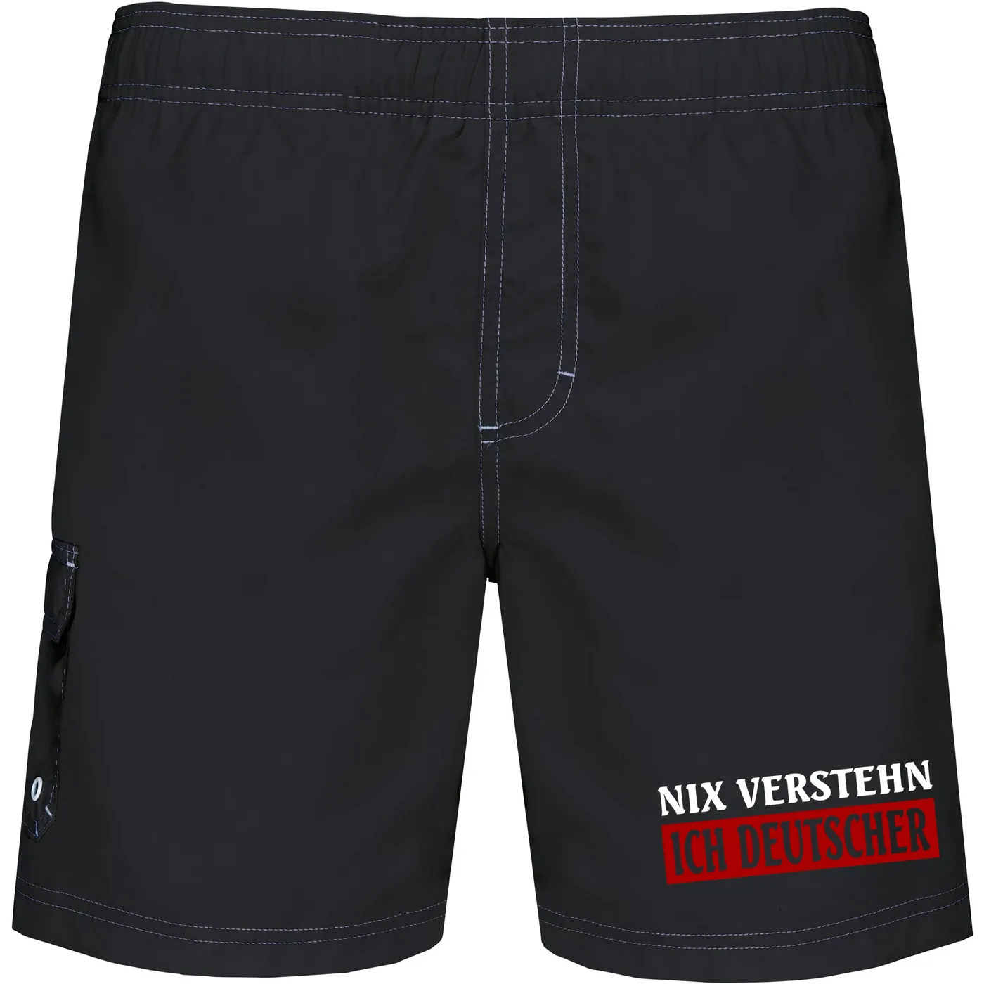 Bestickte Herren Badehose - Nix verstehen, ich deutscher