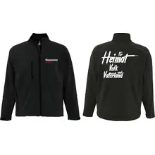 Bestickte Damen Softshelljacke "3-lagig" - Nationalist für Heimat, Volk und Vaterland Vorder- und Rückseite