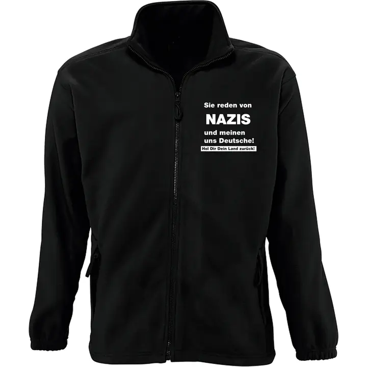 Bestickte Herren Standard Fleecejacke - Sie reden von Nazis