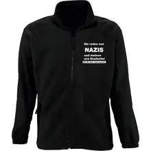 Bestickte Herren Standard Fleecejacke - Sie reden von Nazis - gewählte Variante