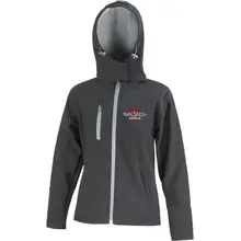 Bestickte Damen Softshell Kapuzenjacke - Walhalla, Nordmann Vorderseite
