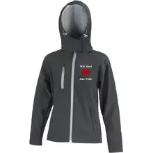 Bestickte Damen Softshell Kapuzenjacke - Wir sind das Volk - gewählte Variante