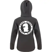 Bestickte Damen Softshell Kapuzenjacke - Good night left side Rückseite