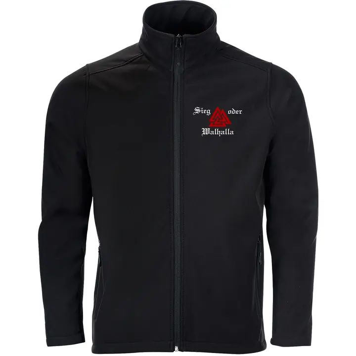 Bestickte Herren Softshelljacke "2-lagig" - Sieg oder Walhalla