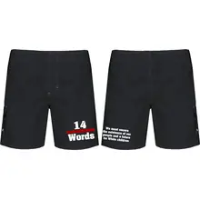 Bestickte Herren Badehose - 14 Words Vorder- und Rückseite