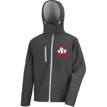 Bestickte Herren Softshell Kapuzenjacke - Ich geh Spazieren Vorderseite