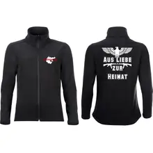 Bestickte Damen Softshelljacke "2-lagig" - Aus liebe zur Heimat Vorder- und Rückseite