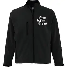 Bestickte Herren Softshelljacke "3-lagig" - Odin statt Jesus - gewählte Variante