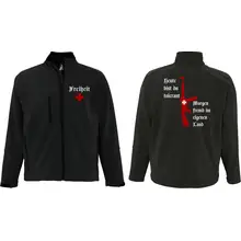 Bestickte Herren Softshelljacke "3-lagig" - Heute tolerant morgen fremd im eigenen Land - gewählte Variante