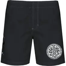Bestickte Herren Badehose - Schwarze Sonne, Thorhammer Vorderseite