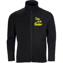 Bestickte Herren Softshelljacke "2-lagig" - Raus mit die Viecher Vorderseite