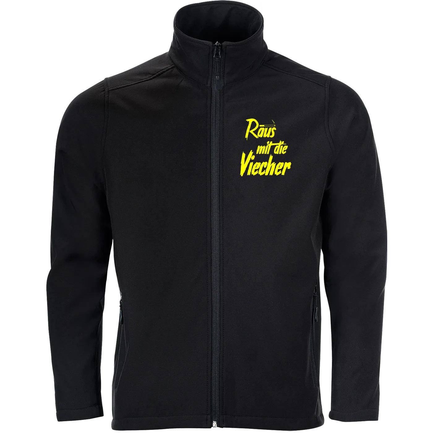 Bestickte Herren Softshelljacke "2-lagig" - Raus mit die Viecher