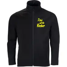 Bestickte Herren Softshelljacke "2-lagig" - Raus mit die Viecher - gewählte Variante