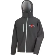 Bestickte Herren Softshell Kapuzenjacke - Blitzkrieg Vorderseite