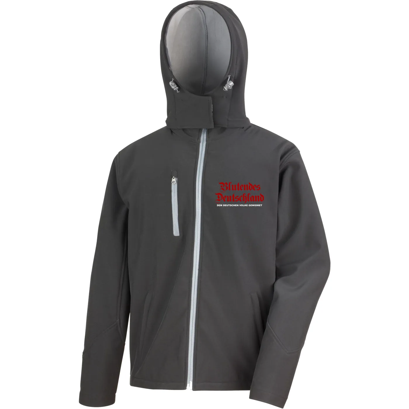 Bestickte Herren Softshell Kapuzenjacke - Blutendes Deutschland