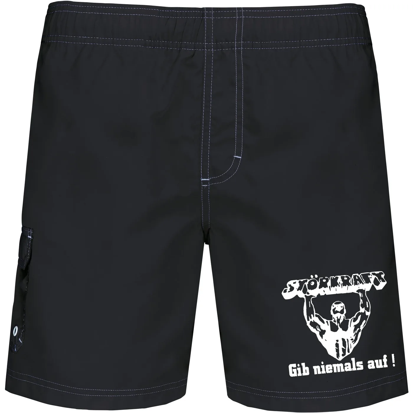 Bestickte Herren Badehose - Störkraft gib niemals auf