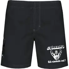 Bestickte Herren Badehose - Störkraft gib niemals auf Vorderseite