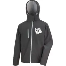 Bestickte Herren Softshell Kapuzenjacke - Pure H8 Vorderseite