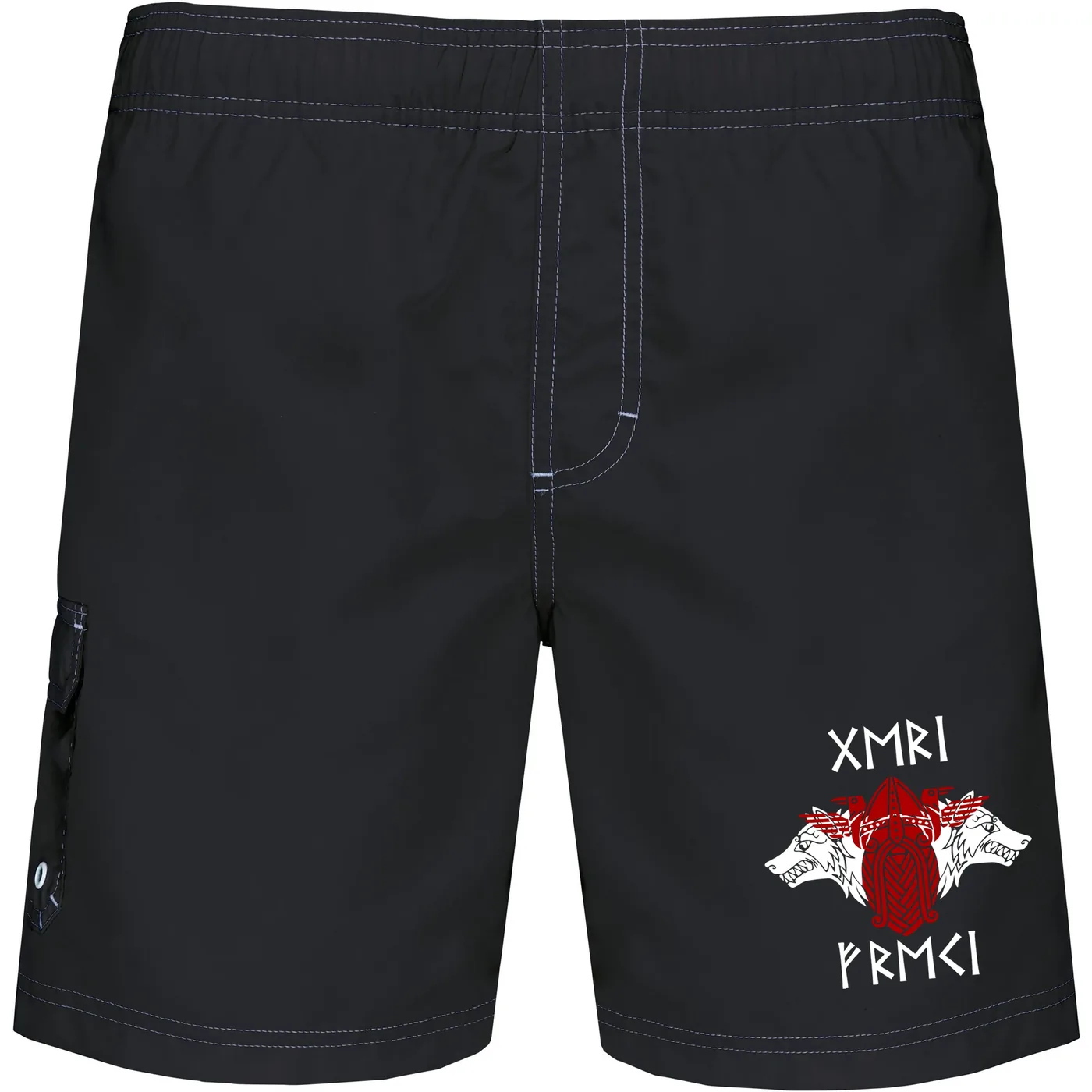 Bestickte Herren Badehose - Geri und Freki