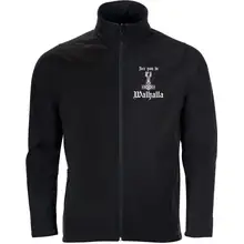 Bestickte Herren Softshelljacke "2-lagig" - See you in Walhalla Thorhammer Vorderseite