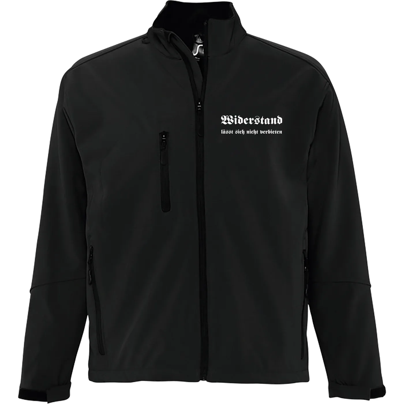 Bestickte Herren Softshelljacke "3-lagig" - Widerstand lässt sich nicht verbieten