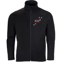 Bestickte Herren Softshelljacke "2-lagig" - Stoppt Tierversuche, nehmt Kinderschänder Vorderseite