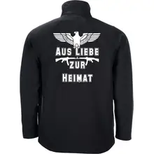 Bestickte Herren Softshelljacke "2-lagig" - Aus liebe zur Heimat Rückseite