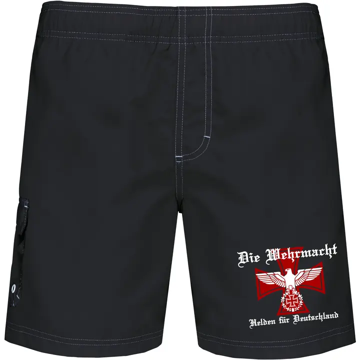 Bestickte Herren Badehose - Die Wehrmacht, Helden für Deutschland