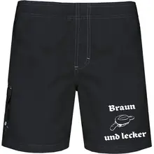 Bestickte Herren Badehose - Braun und lecker Vorderseite