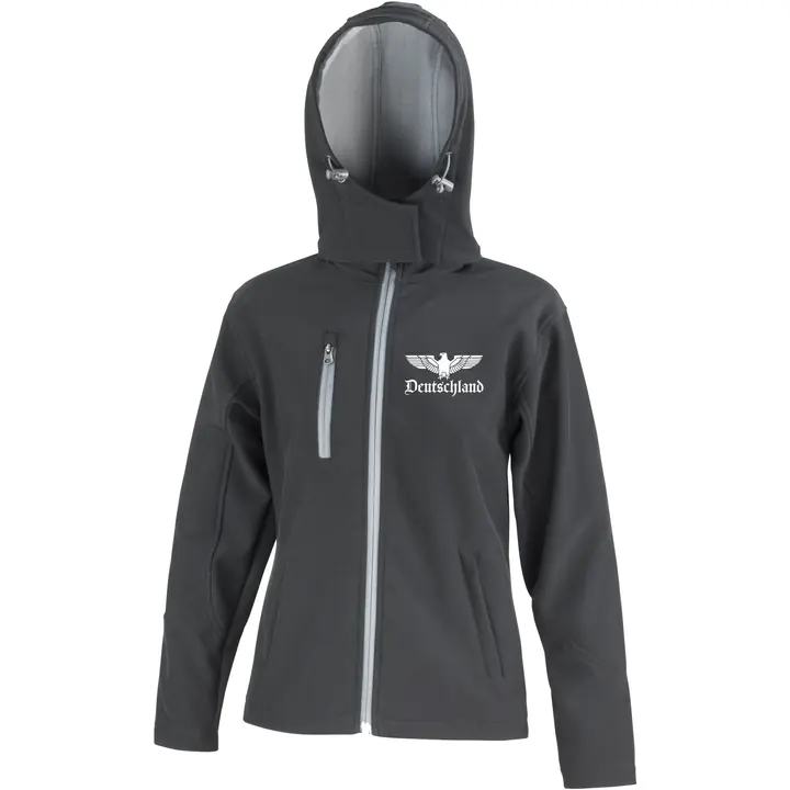 Bestickte Damen Softshell Kapuzenjacke - Adler, Deutschland