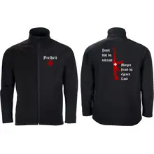 Bestickte Herren Softshelljacke "2-lagig" - Heute tolerant morgen fremd im eigenen Land - gewählte Variante