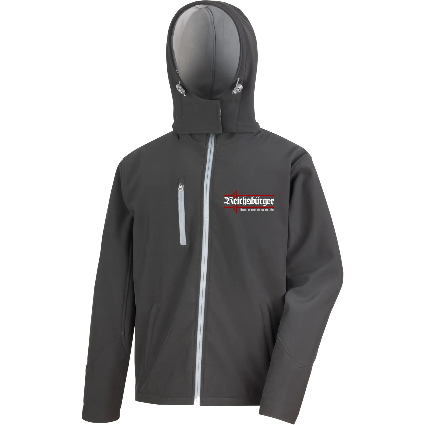 Bestickte Herren Softshell Kapuzenjacke - Reichsbürger, Heimat