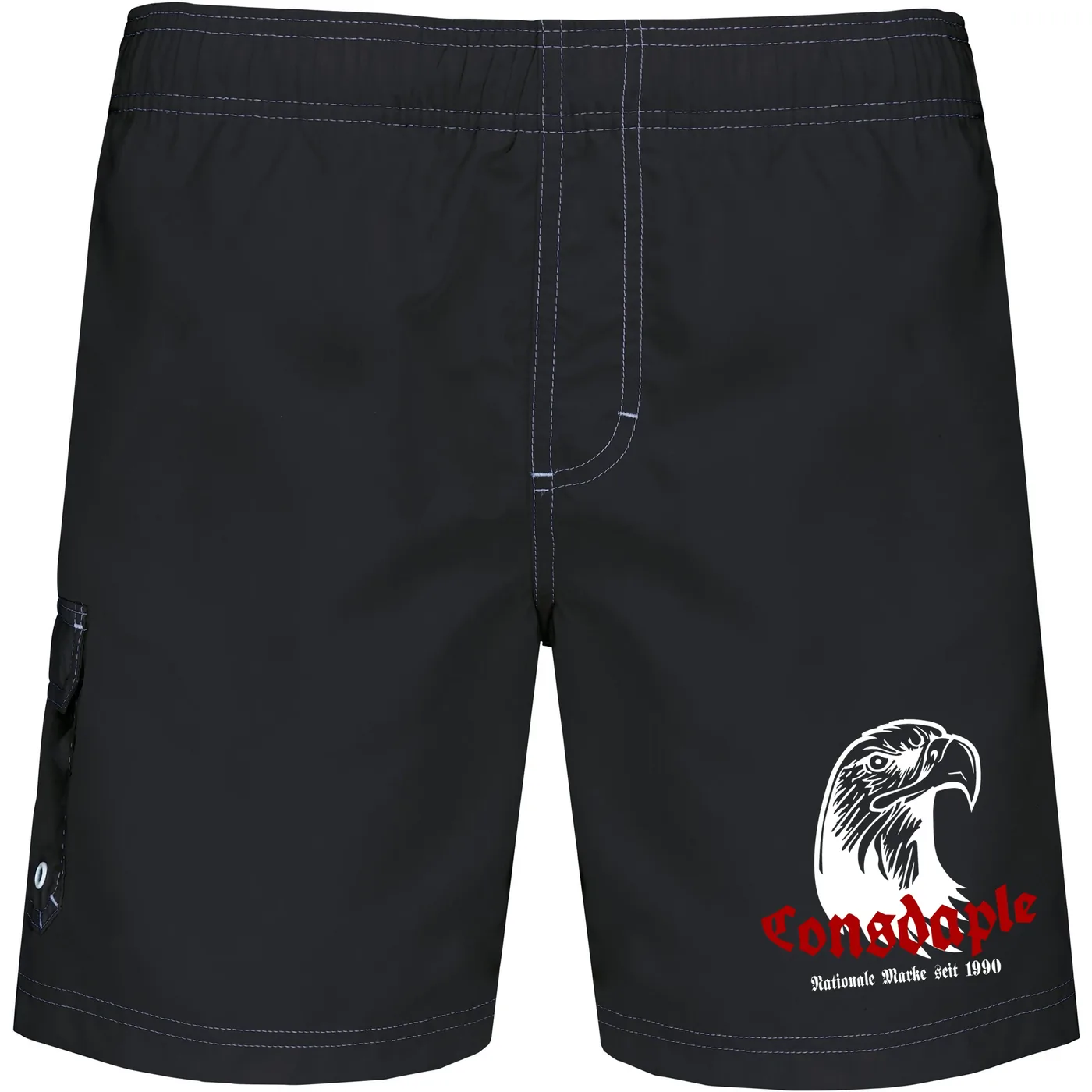 Bestickte Herren Badehose - Consdaple, Adlerkopf 1990