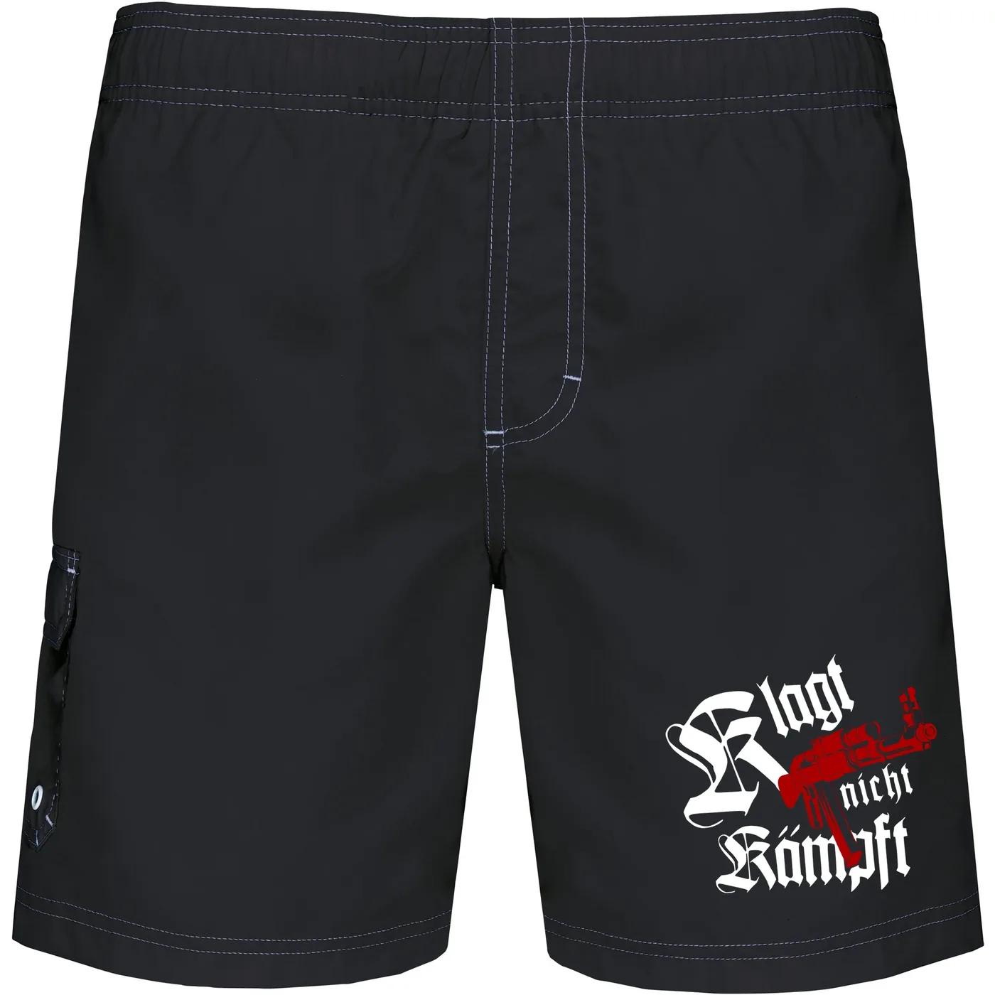 Bestickte Herren Badehose - Klagt nicht kämpft, Ak47