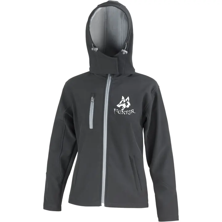 Bestickte Damen Softshell Kapuzenjacke - Fenrir